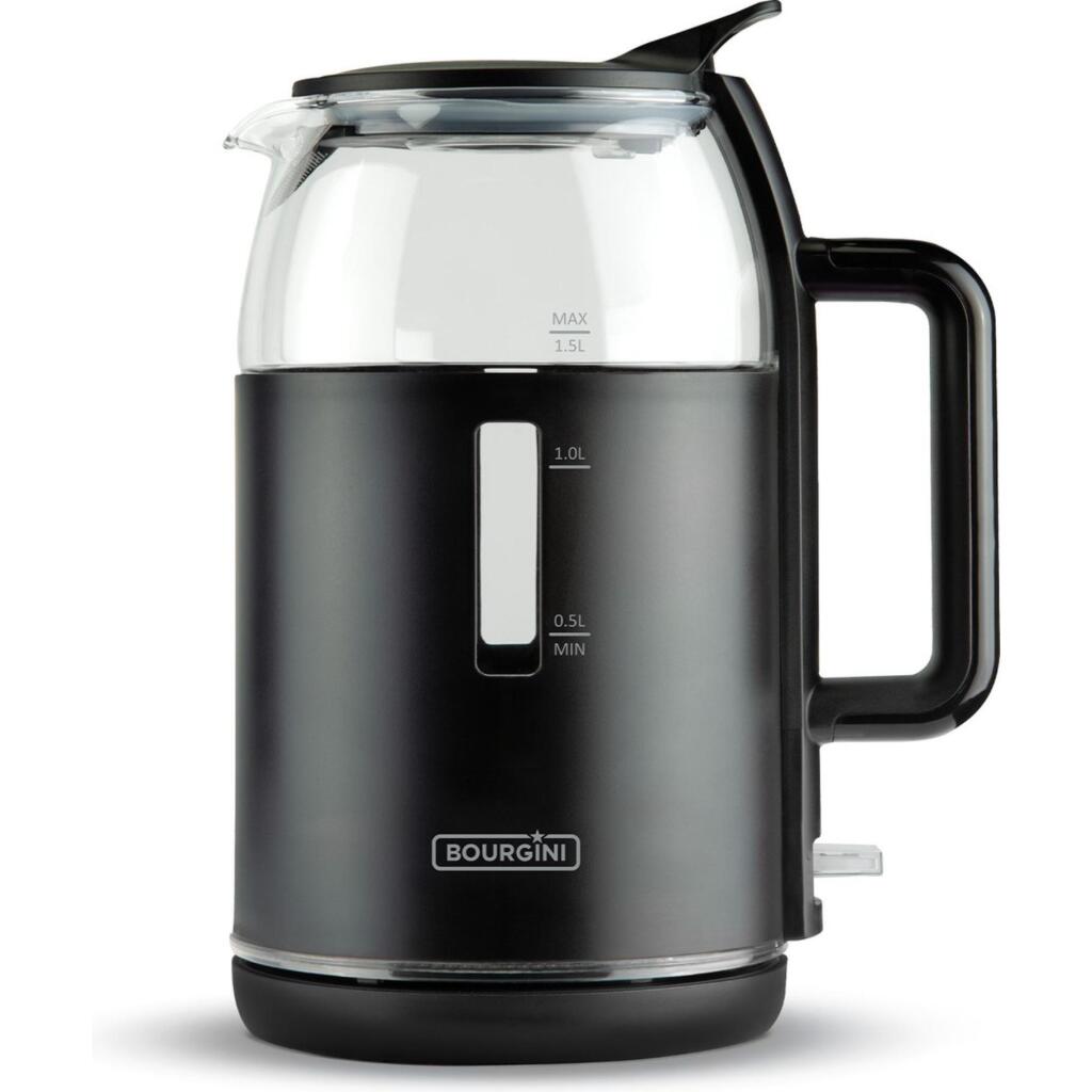 Sklenená kanvica Bourgini 1,5 l čierna/priehľadná