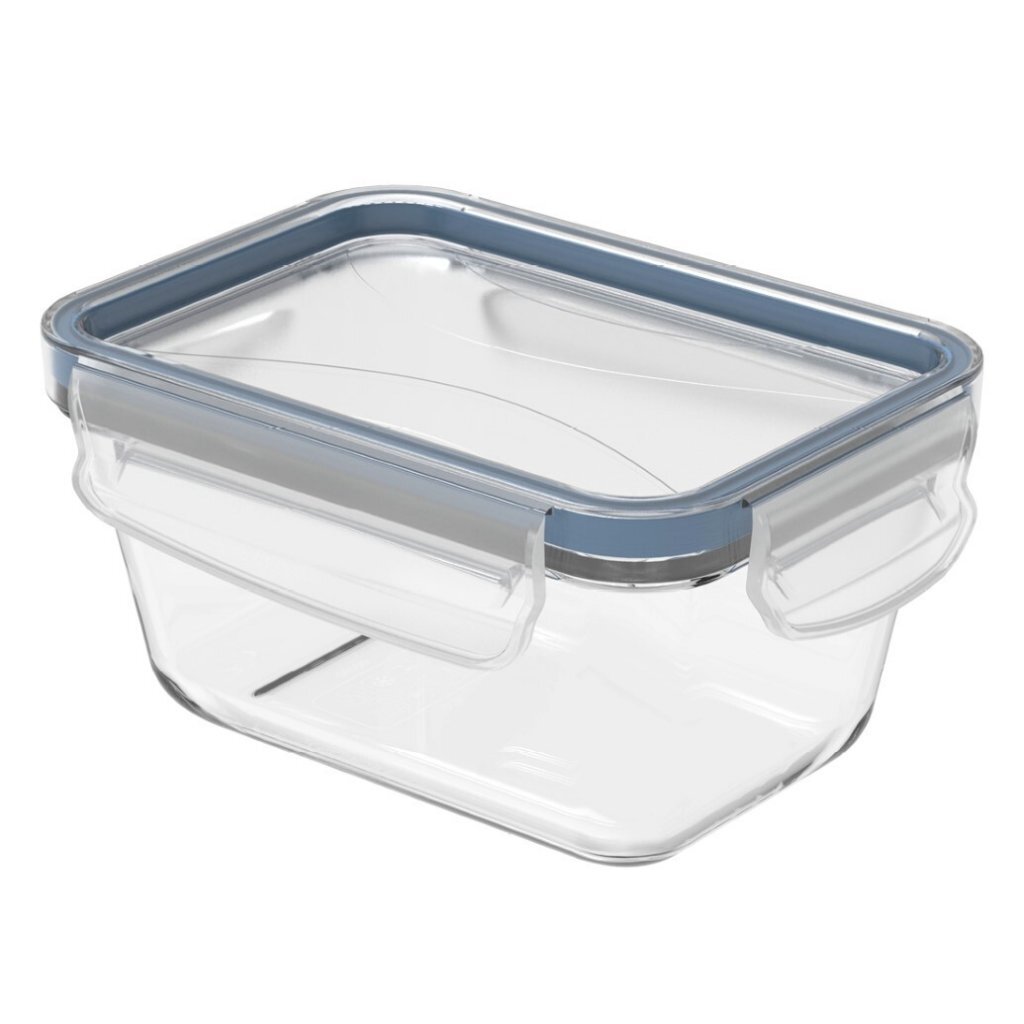 Úložný box do chladničky Rotho Clic & Lock 0,5 l Horizon modrá/priehľadná/sklenená