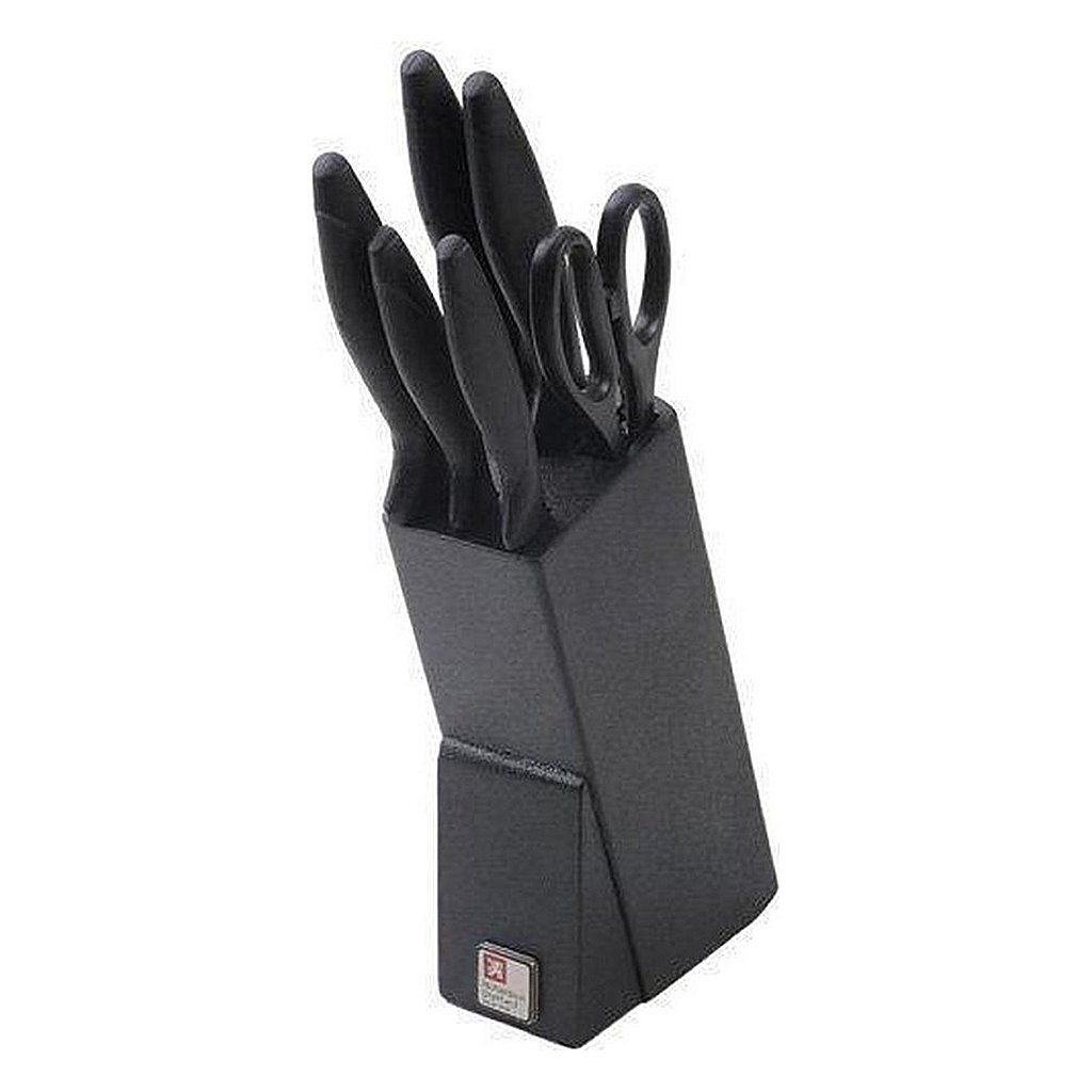 Drevený blok na nože Richardson Sheffield Laser Cuisine, 6 kusov, čierny