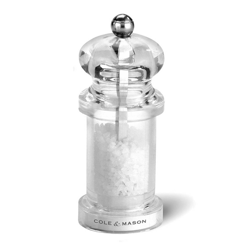Mlynček na korenie Cole & Mason 10,5 cm akrylový/priehľadný