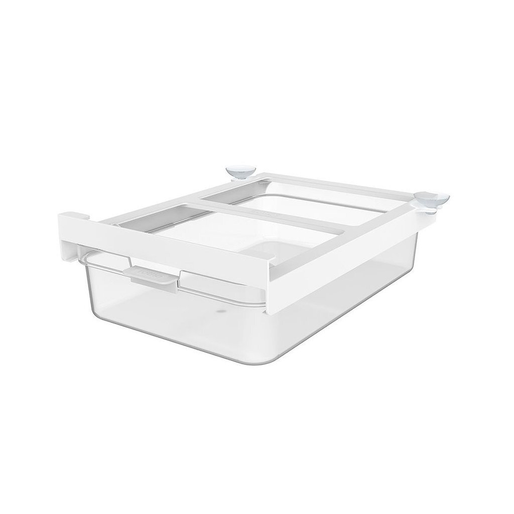 Rotho CAUMA organizér do chladničky so zásuvkou 23x28,1x8,2 cm 2,6 l biela/priehľadná