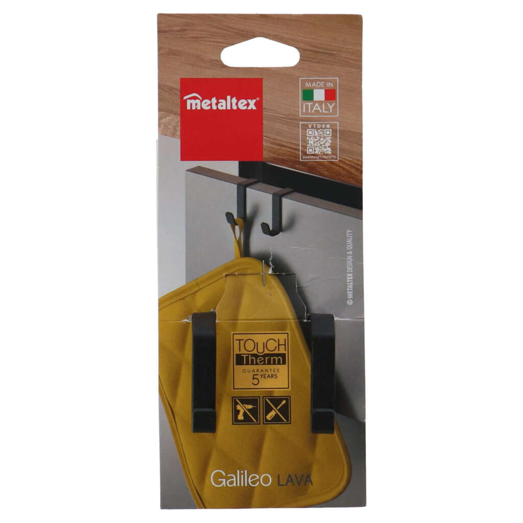 Dvojitý šatníkový háčik Metaltex čierny/kovový