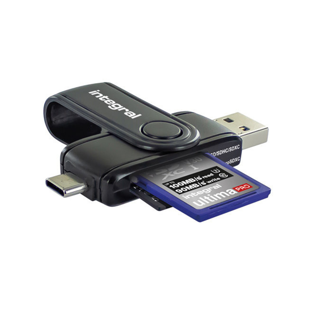 Integrovaná čítačka SD/microSD kariet USB-A/USB-C