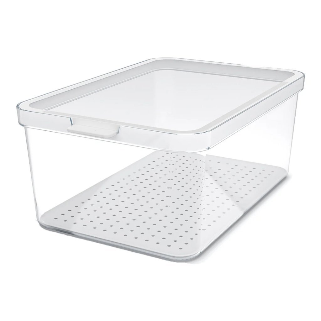 Organizér do chladničky Rotho CAUMA 4,65 l biely/priehľadný