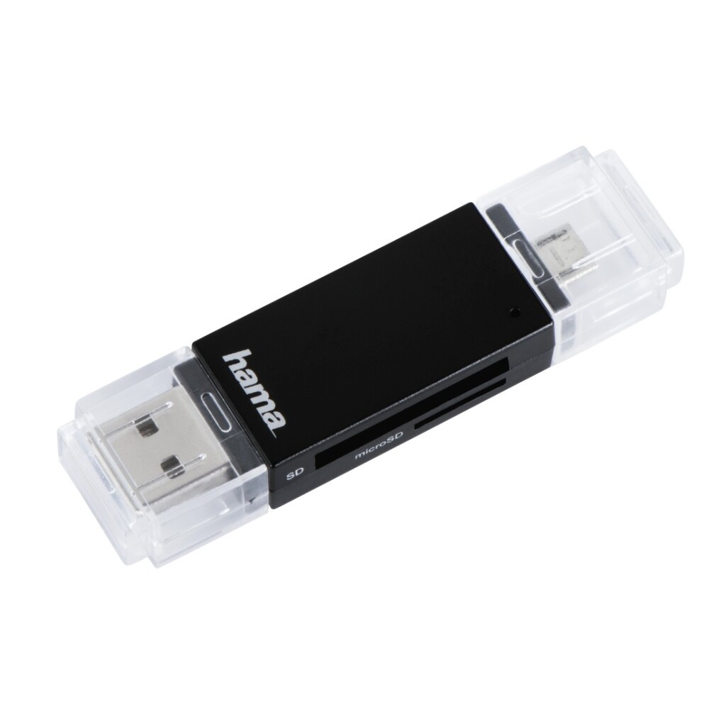 Čítačka kariet Hama USB 2.0 OTG Basic SD/microSD čierna