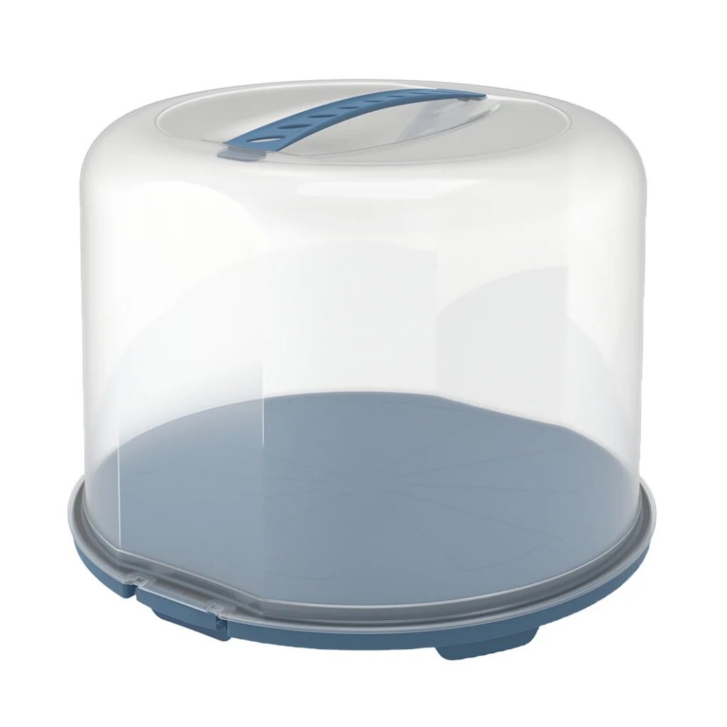 Rotho krabička na čerstvé koláče XL 35,5x34,5x26 cm, horizontálna modrá/priehľadná