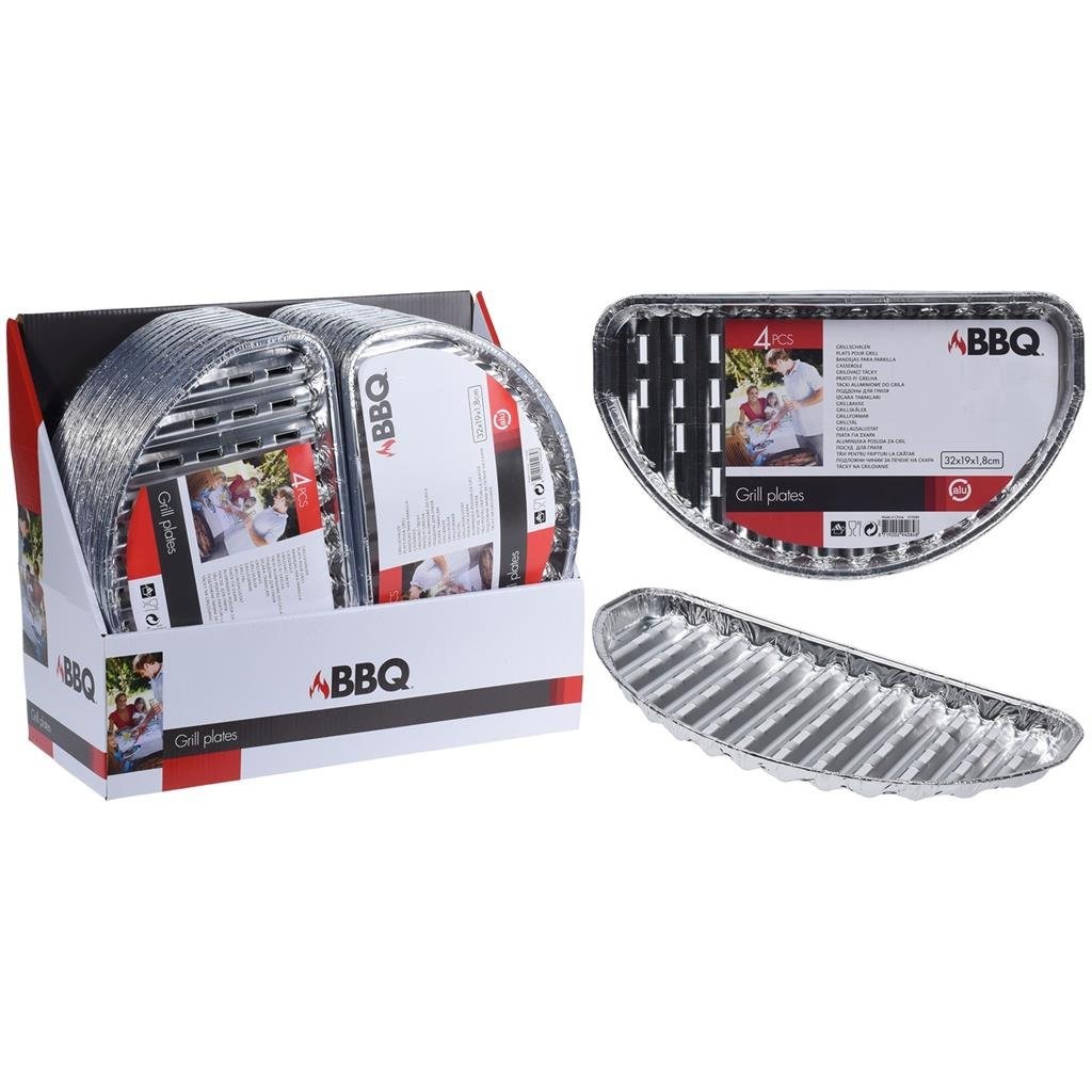 Sada 4 hliníkových grilovacích podnosov
