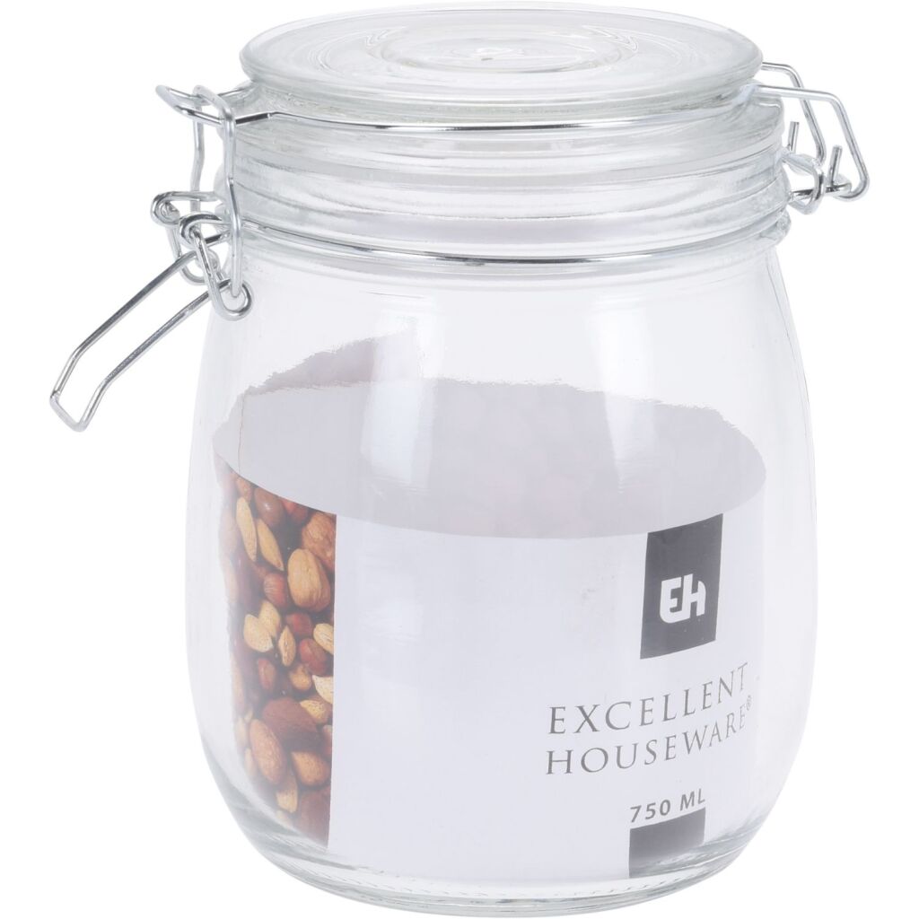 Sklenená nádoba na skladovanie v domácnosti Excellent Houseware 0,75 l