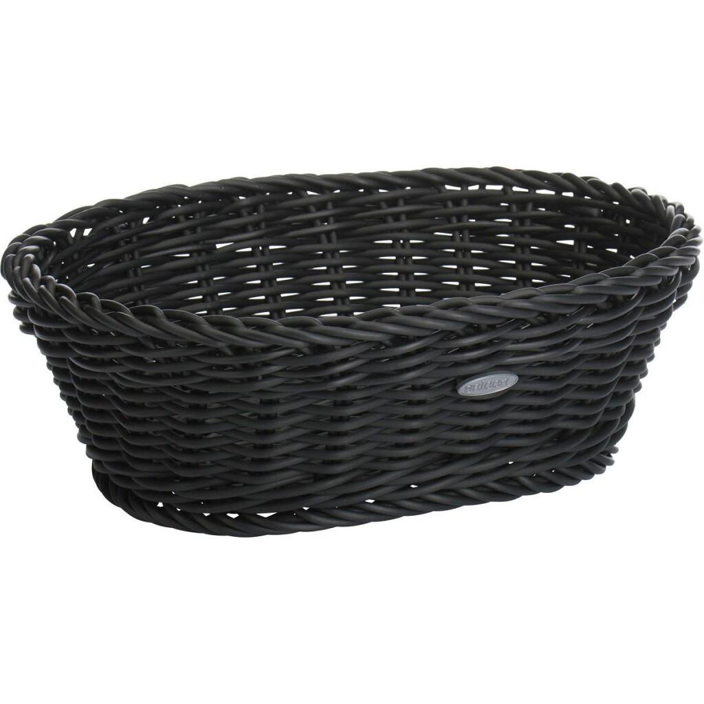 Chlebník Westmark, oválny, prútený, 26x19x8 cm, čierny/plastový