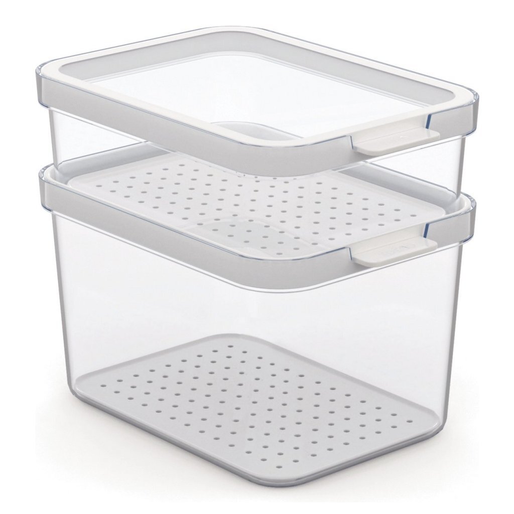Rotho Cauma Sada organizérov do chladničky 1,2 l + 2,15 l priehľadná