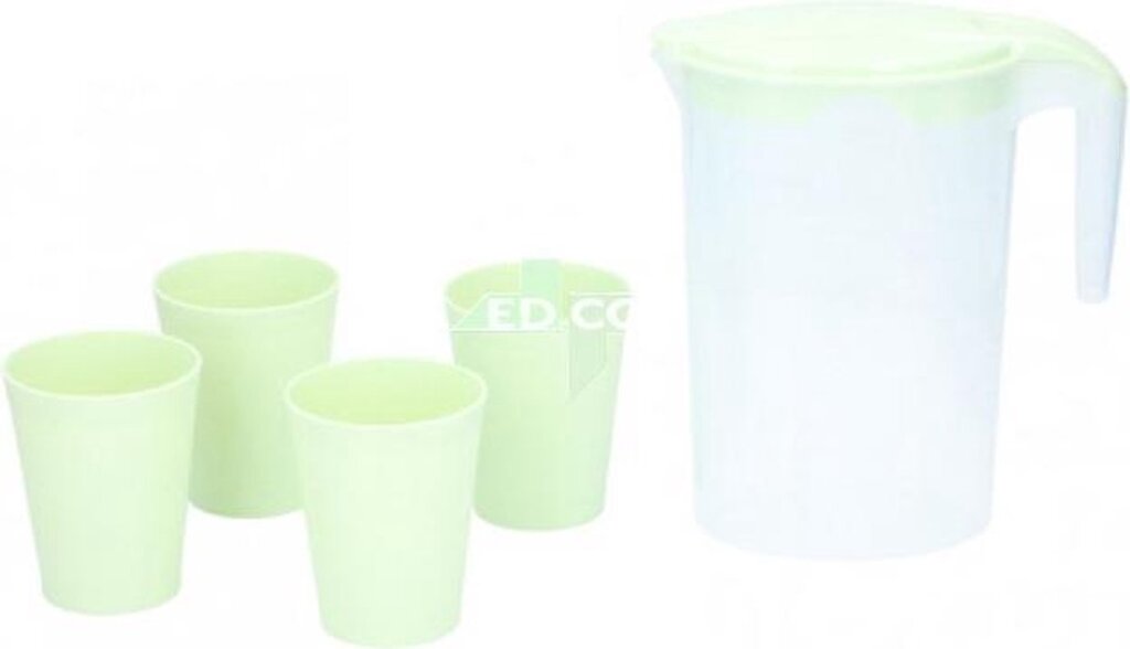 Džbán Cuisine Elegance s pohármi 22 x 20 cm zelený, 5-dielny