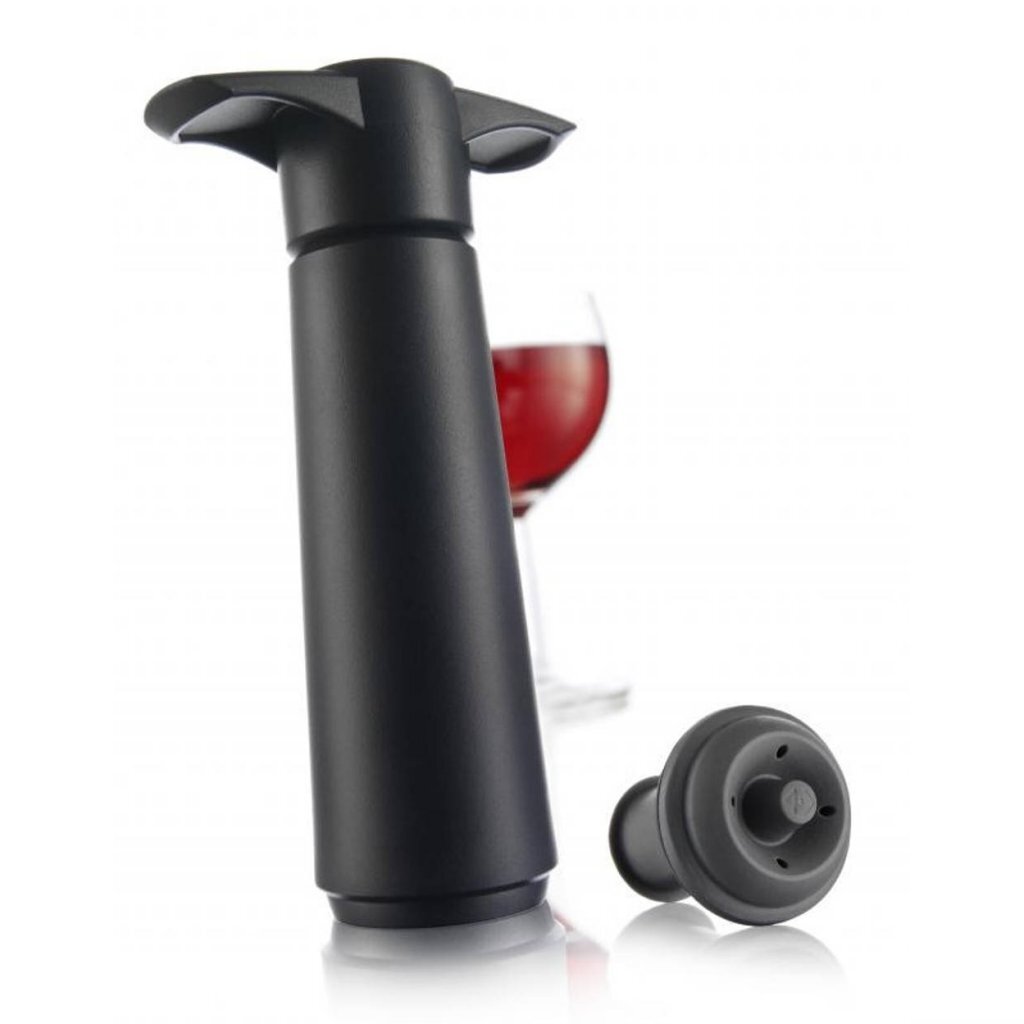 Vákuová pumpa na víno Vacuvin s uzáverom, čierna