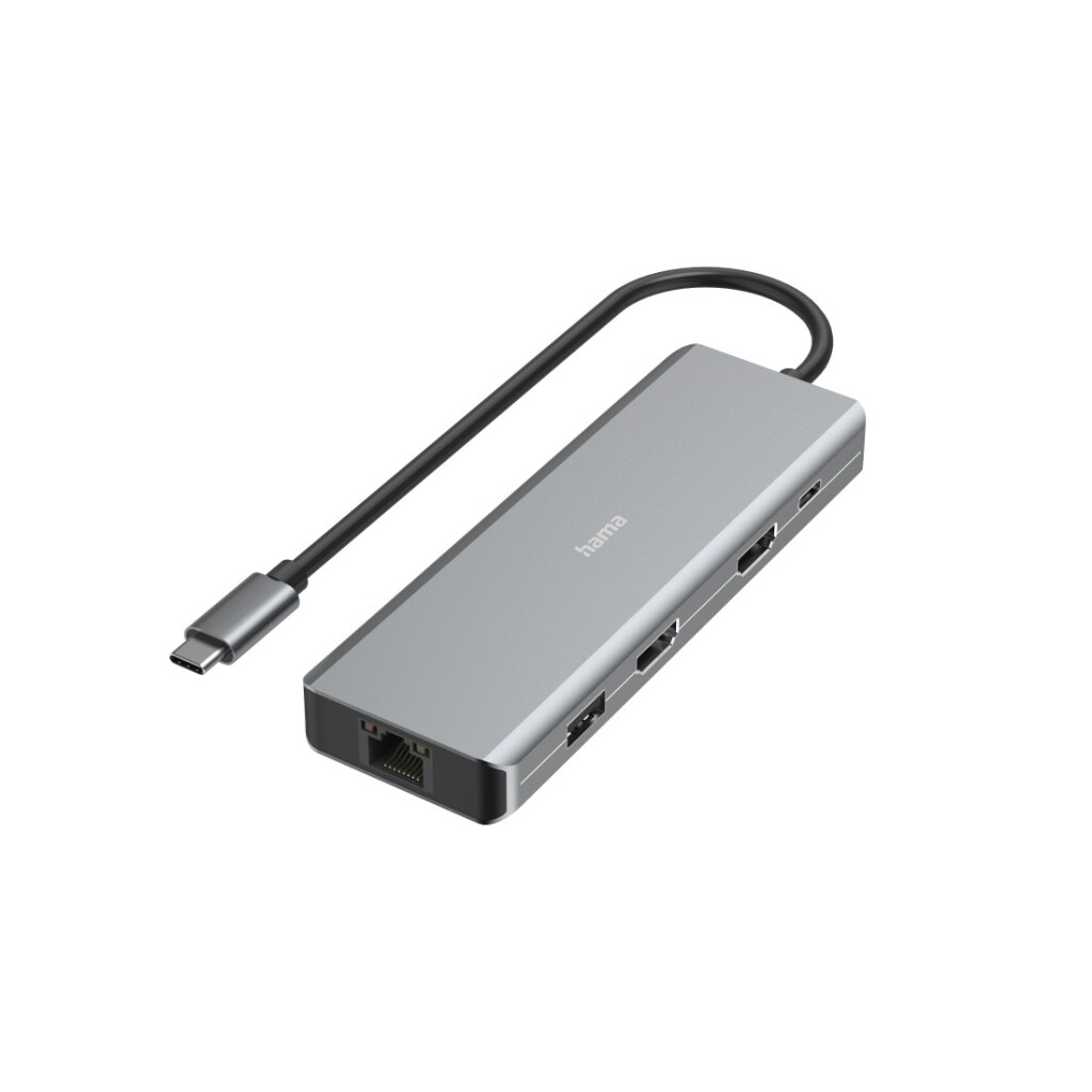 Hama USB C HUB 9-portový 2x HDMI USB A USB C LAN antracitový