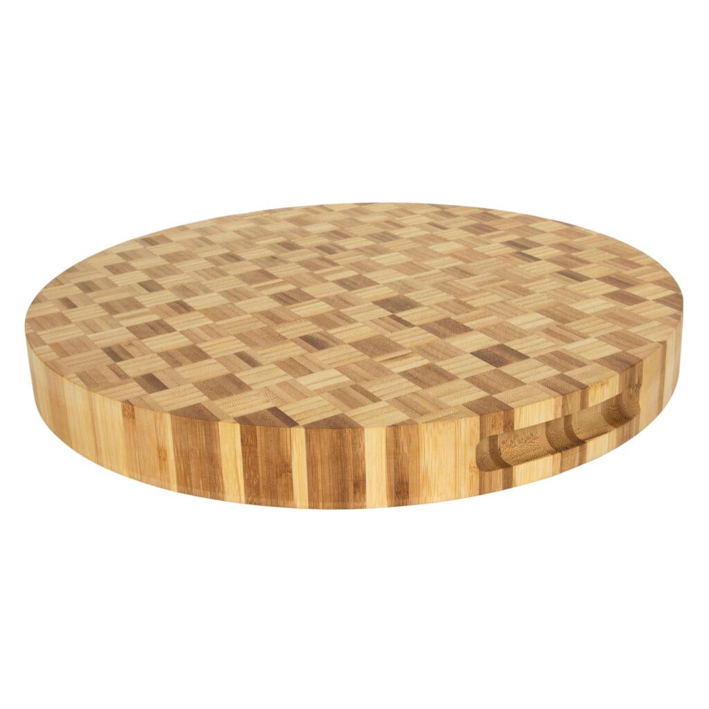 Bambusová doska na krájanie s blokovým vzorom 38x4 cm