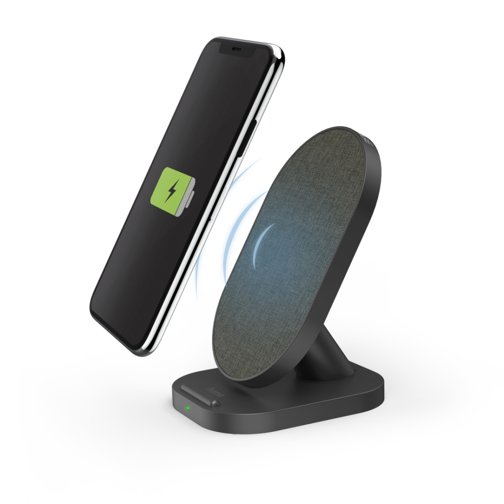 Bezdrôtová nabíjačka Hama QI-FC10S-Fab 10 W bezdrôtová nabíjacia stanica pre smartfóny čierna/biela