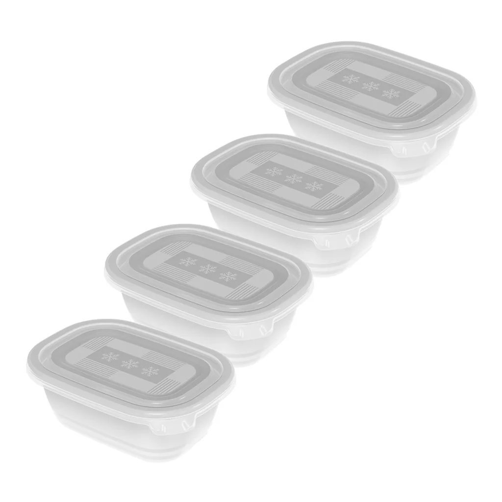 Mraziace boxy Rotho Freeze 4x0,5l priehľadné/biele