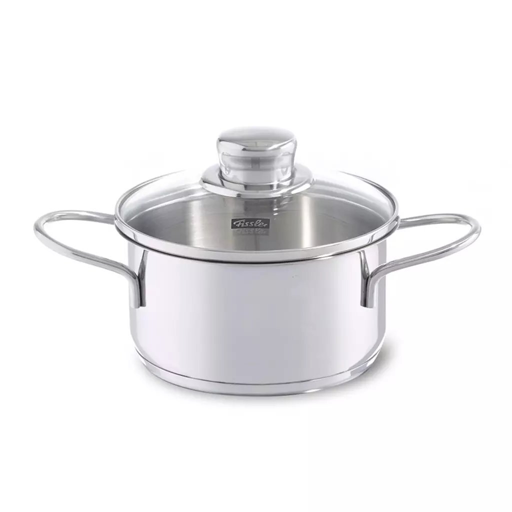 Fissler Snacky hrniec s pokrievkou 14 cm nehrdzavejúca oceľ/sklo